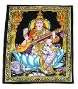 Cloth Print of Goddess Saraswati