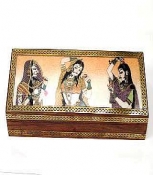 Gem Stone Box 4x10 with Shringar Lady Painting