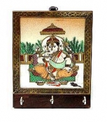 Gem Stone Key Hanger 4 6 with Ganesha Painting