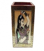 Pen Holder with Shringar Lady Painting