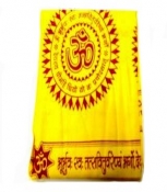 Shawl Yellow-Aum Gayatri Mantra Imprinted