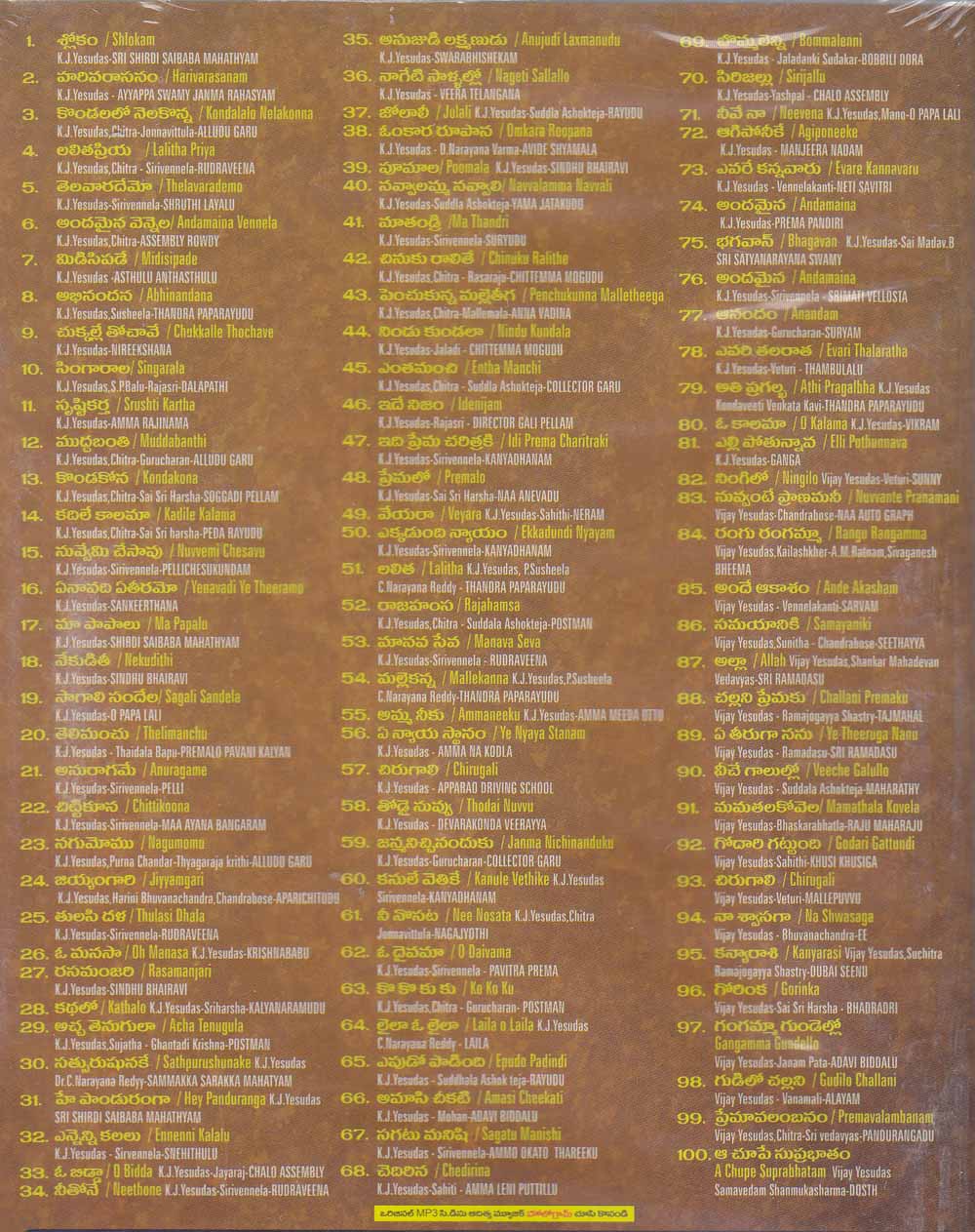 Description K J Yesudas And Vijay Yesudas 100 Hits Telugu Mp3 Kondalalo nelakonna film name : k j yesudas and vijay yesudas