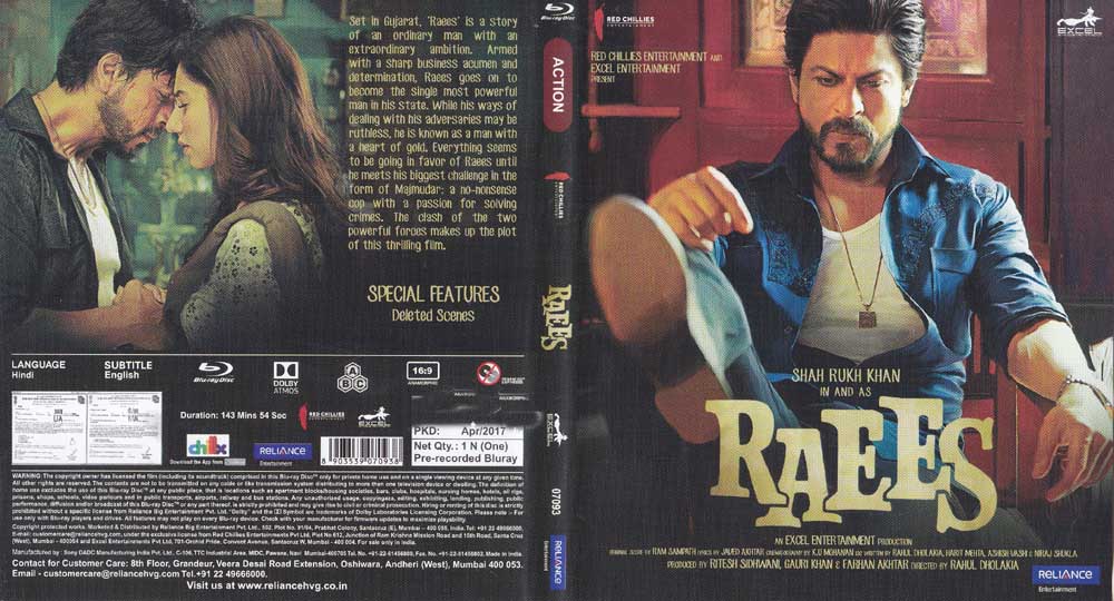 Ray Raees Description - Raees Hindi Blu Ray
