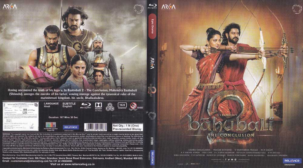 Description Bahubali 2 Hindi Blu Ray