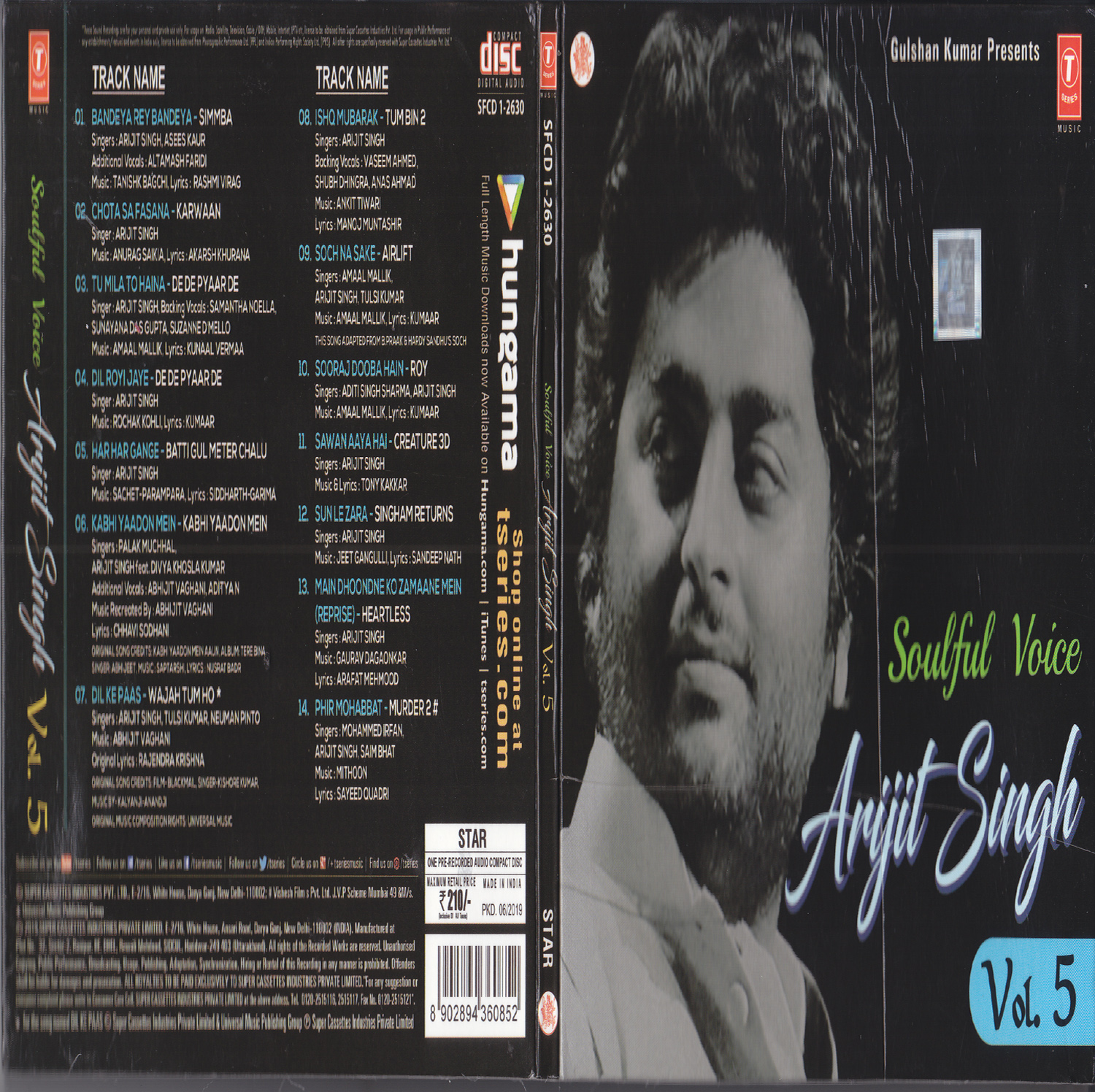 Description - SOULFUL VOICE ARIJIT SINGH VOL 5 Audio CD 